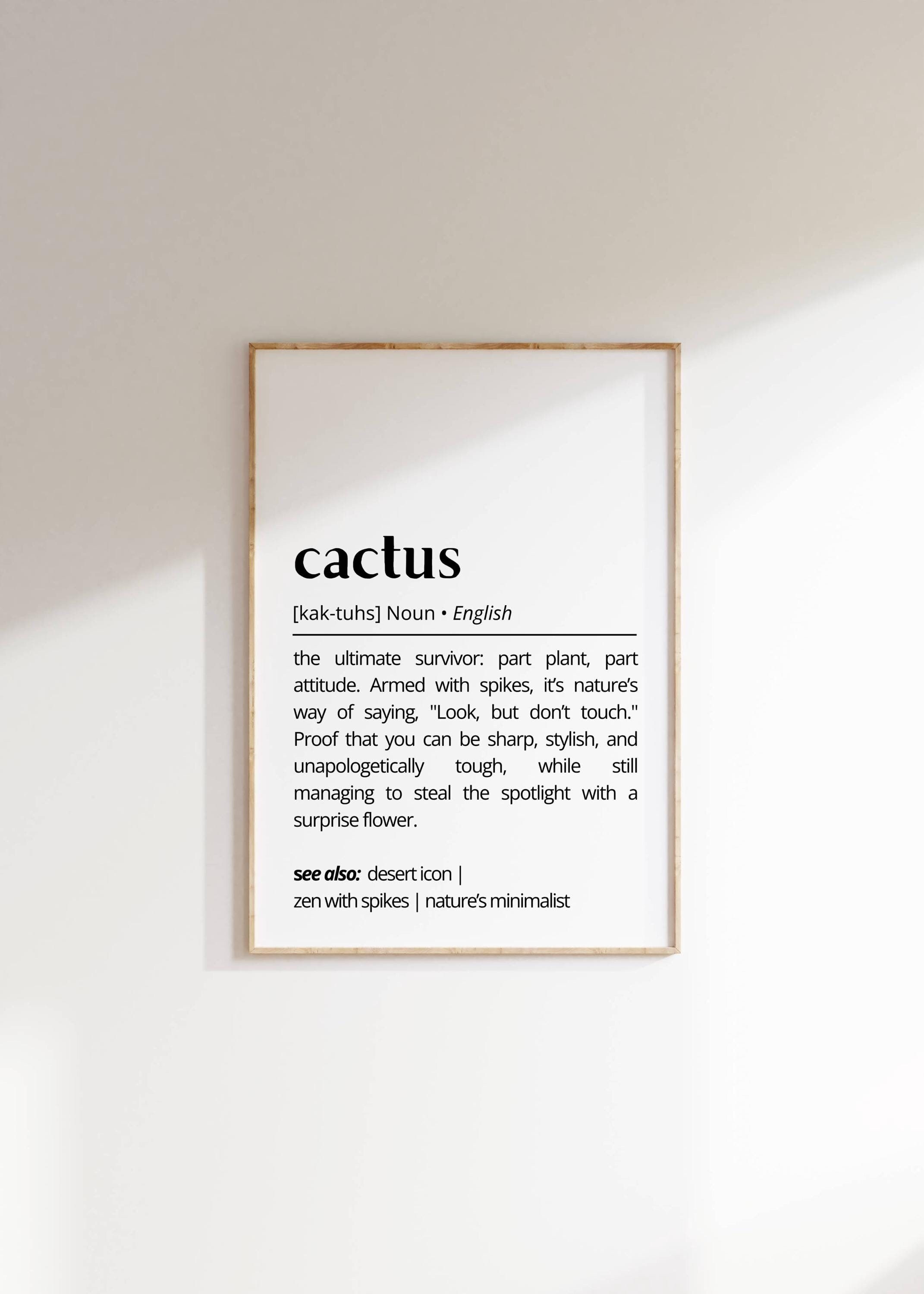 Cactus Definition Print: Funny Botanical Art, Minimalist Home Decor  (digital Download) - Etsy UK