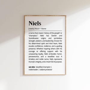 Niels Name Meaning Print: Minimalist Typography, Nursery Decor (Digital Download)