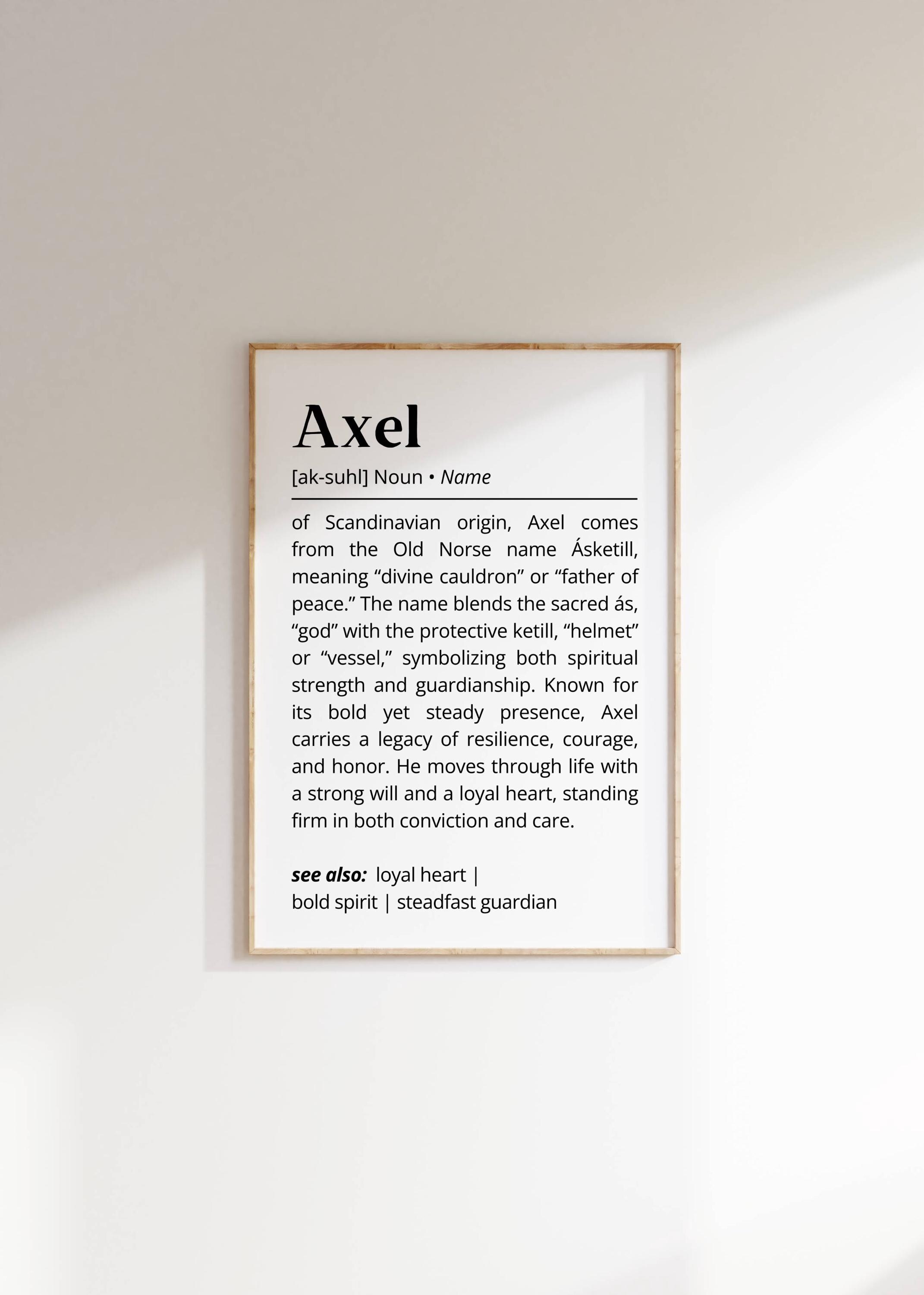 Axel Name Meaning Print | Personalized Gift | Nursery Wall Art ...