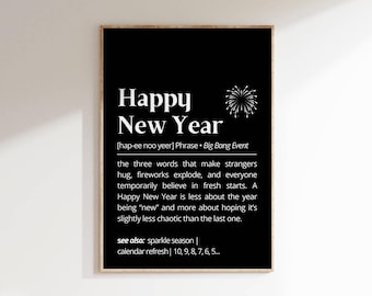 Funny 'Happy New Year' Definition Typography Art (Digital Download)