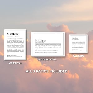 Matthew Name Definition Wall Art Print Personalized Inspirational Decor Gift Name Meaning Modern Minimalist Wall Art Gift Friends & Family