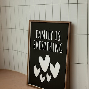 Family over everything, Typography as Art, Minimalist Wall Art, Rustic Wall Art, Cozy Home Decor, Cartoon Typography, Farmhouse Print