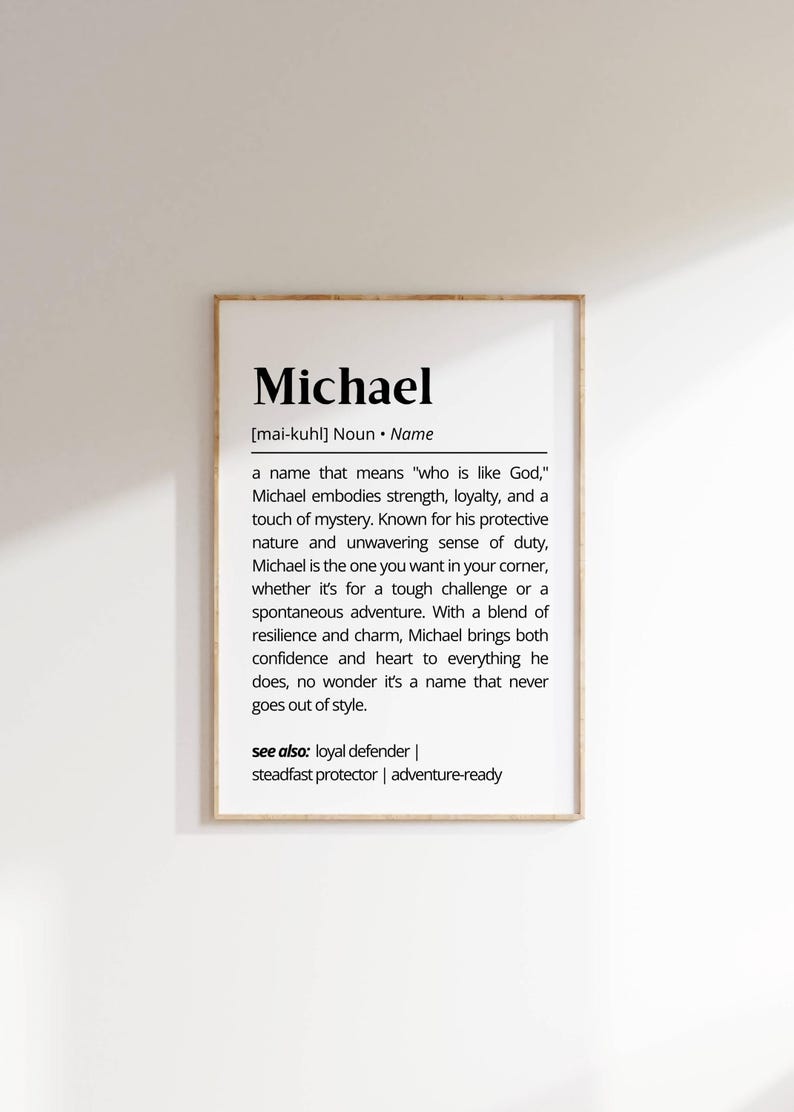 Michael name meaning, Michael name sign, Michael nursery wall art, Michael baby name sign, gift for son, baby name sign, nursery name sign, gifts for him, gifts for men, personalized gifts for men, birthday gift for him, name wall art, printable wall art, gift for husband, anniversary gift for him