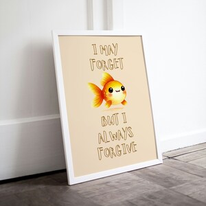 Goldfish Poster, Funny fish Quote, Goldfish Wall Art, Typography as Art, Fish Wall Art, Quirky Animal Prints, Printable Posters, Art Words