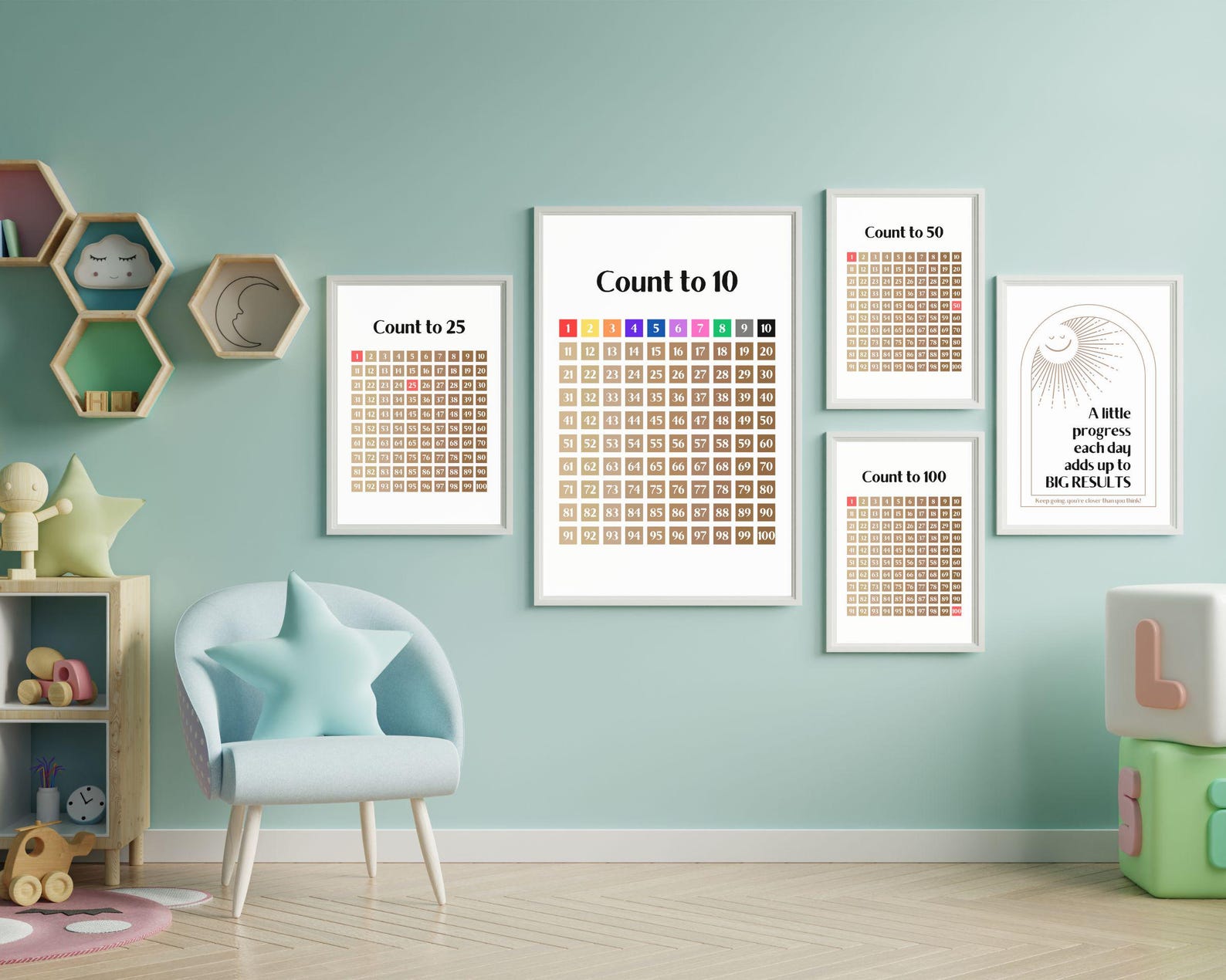 Educational Number Chart 1 to 10 Bright Colorful Learning Poster for ...