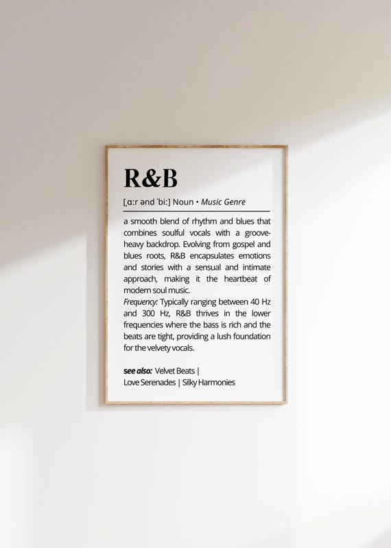 アート・デザイン・音楽 Design: Purpose, Form and Meaning R&B Music Definition Art: Soulful Genre Typography Print (digital