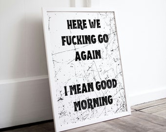 Funny Sarcastic Quote Print, Dark Typography Poster (Digital Download)