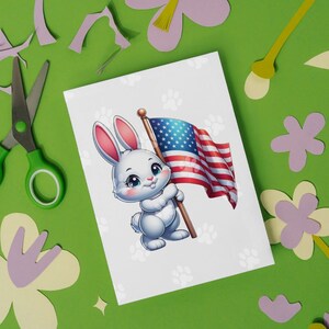 American Bunny met Amerikaanse vlag, Bunny Svg, Pasen Svg, Bunny in Hat Clipart, afdrukbare Clipart, USA Pasen, schattige vlag, Amerikaanse vlag svg png