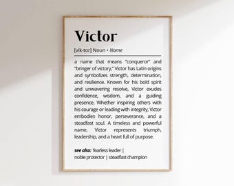 Victor Name Meaning Print | Personalized Gift | Nursery Wall Art | Instant Digital Download