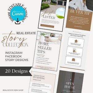 20 bearbeitbare Social Media Story Designs | Leinwand | Grundbesitz Vorlage | Story-Vorlage | Makler Vorlagen