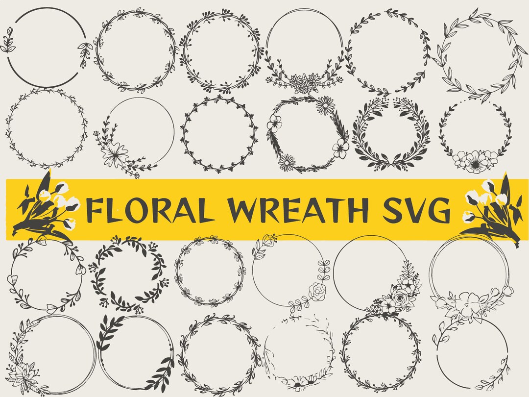Wreath Svg Bundle Floral Wreath Bundle Laurel Wreath Svg Flower Svg ...