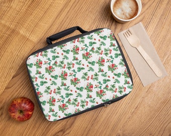 Strawberries Lunch Bag - Cottagecore, Farmcore Picnic Bag