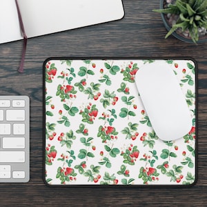 Strawberries Mouse Pad - Cottagecore Decor, Farmcore Desk Accessory