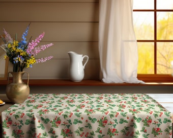Strawberries Tablecloth - Cottagecore Home Decor - Farmcore, Farmhouse