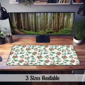 Strawberries Desk Mat - 3 Sizes - Cottagecore Decor, Farmcore Desk Accessory, Gaming Mat