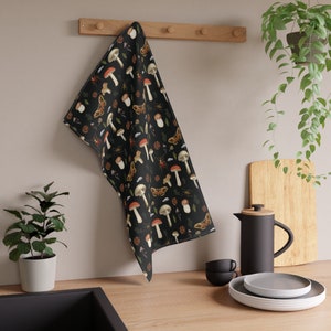 Mushroom Kitchen Towel - 5 Colorways - Goblincore, Cottagecore, Farmcore, Farmhouse