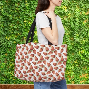 Strawberry Weekender Tote Bag