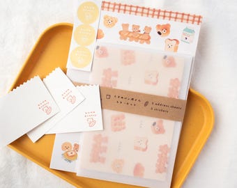 Cute Bear Bakery - Juego de escritura de cartas/papelería, pan japonés