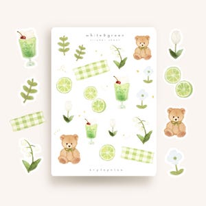 Stickervel groen schattige beer (stickers: schattige stickers, dagboek, schattige dierenstickers)