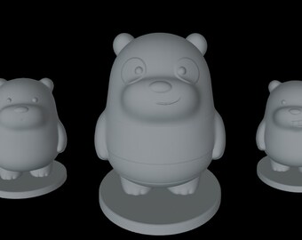 3D Printable Friendly Trio Bear Models - Charming Bear Figurines - Digital STL Files for 3D Printing - Inspired Cartoon Style Bears