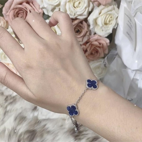 VCA klassisches 18K Armband vierblättriges Kleeblatt Armband Malachit Armband peterite blue vierblättriges Kleeblatt Halskette Geschenk für Sie