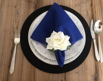 Saks Blue Fabric Napkin (40X40 Cm)