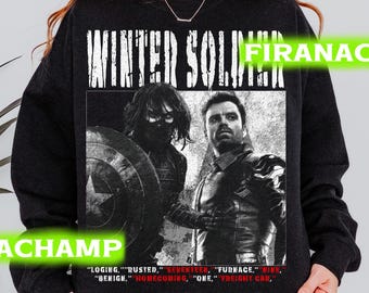 Wintersoldat Vintage-Sweatshirt, Wintersoldat Bucky Barnes Bootleg Fan T-Shirt Rundhalsausschnitt, Geschenk für Frauen und Männer Unisex-Sweatshirt