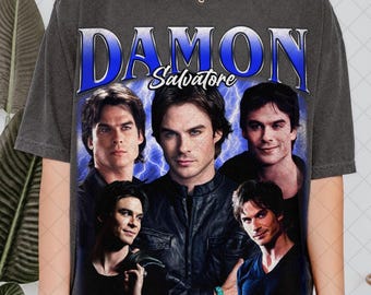 Maglietta vintage Comfort Colors Damon Salvatore, regalo per donna e uomo, maglietta unisex