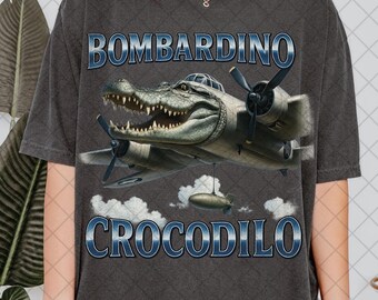 T-shirt Humour Gen Z Avec Crocodilo Potatino - Fun, Italien, Meme Alpha Pour Homme