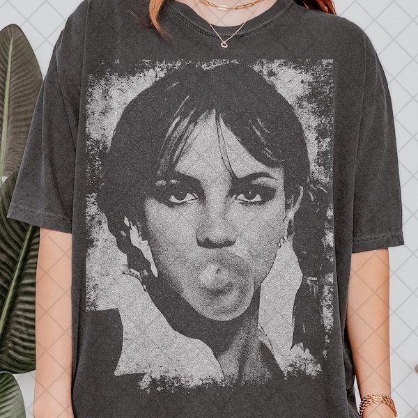 Camiseta vintage Comfort Colors Britney Spears com estampa de balão de chiclete, camiseta vintage da Britney Spears, presente unissex para homens e mulheres.