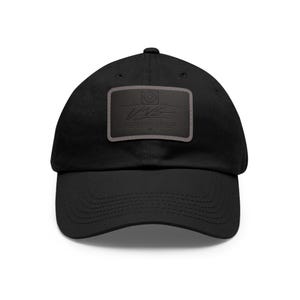 VibeVaultSupply Leather Patch Rectangle Dad Hat, Embossed Logo Cap | Casual Baseball Cap