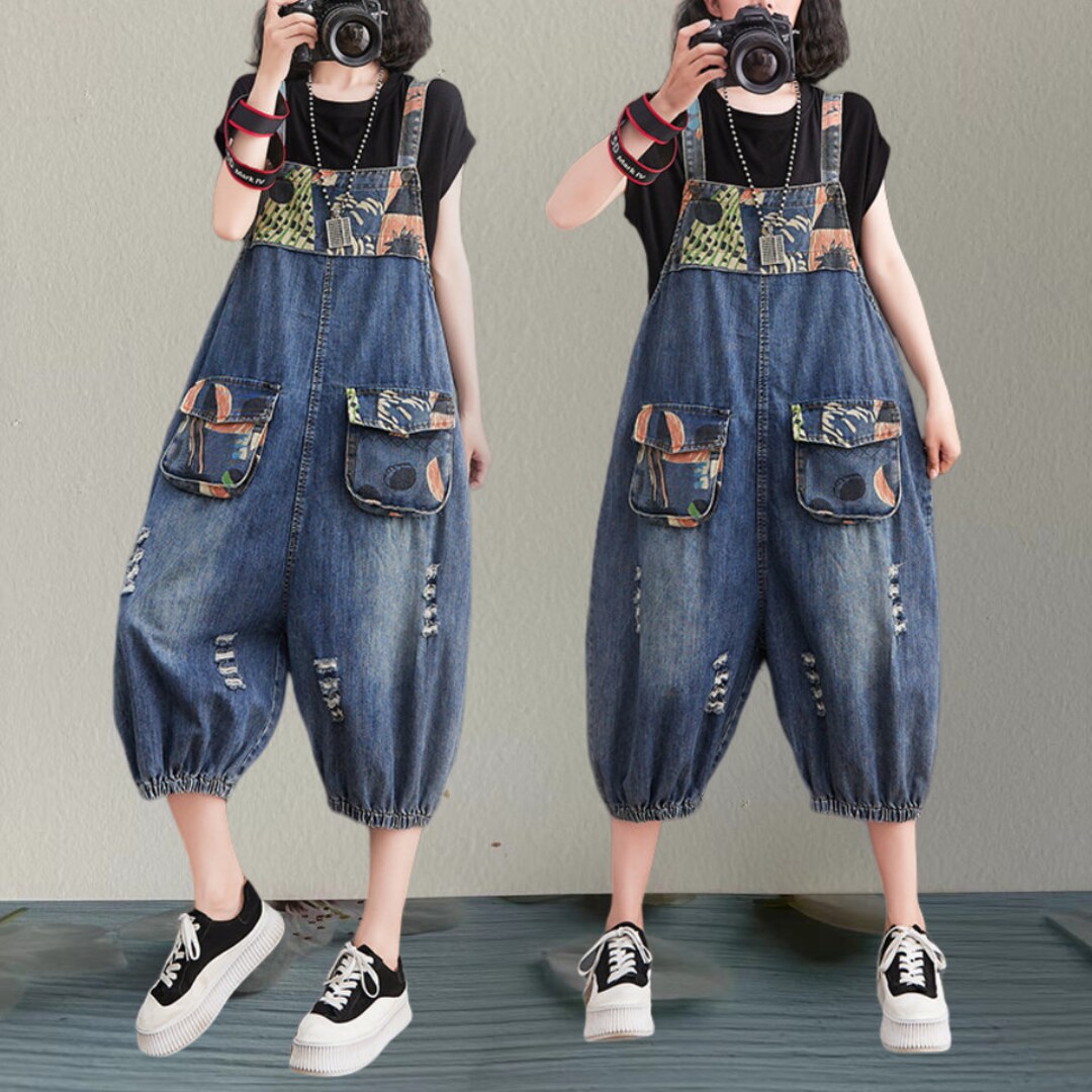Utumn Baggy Overalls, Denim Overalls Women, Plus Size Overalls, Wide