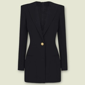 Lady's Blazer Dress Long Sleeved Type Fitted Outfit At Back Zippered Fashion zdjęcie 4