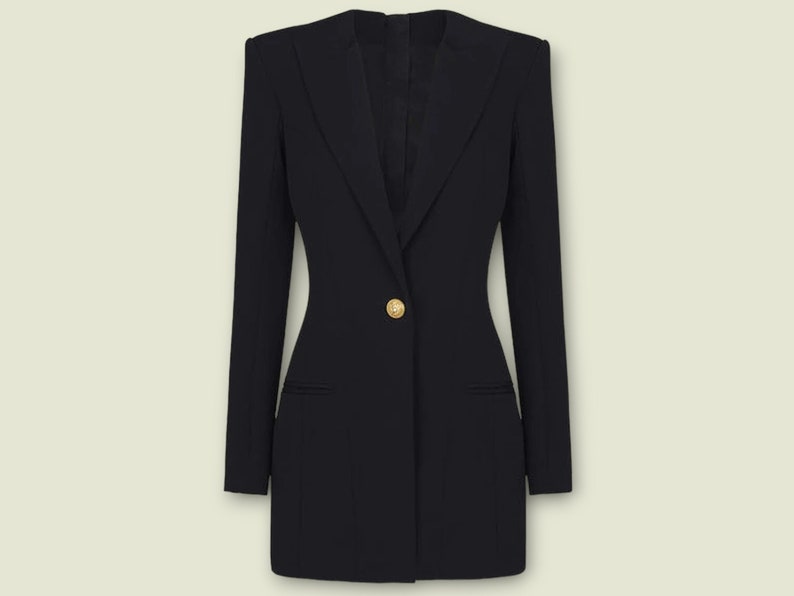 Lady's Blazer Dress Long Sleeved Type Fitted Outfit At Back Zippered Fashion zdjęcie 4