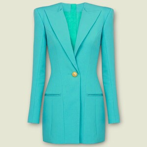 Lady's Blazer Dress Long Sleeved Type Fitted Outfit At Back Zippered Fashion zdjęcie 3