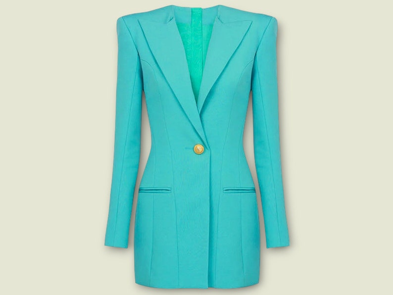 Lady's Blazer Dress Long Sleeved Type Fitted Outfit At Back Zippered Fashion zdjęcie 3