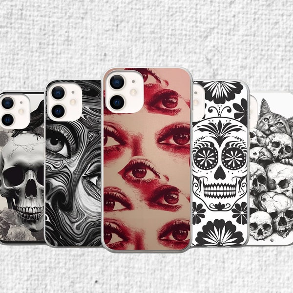 Gore Eyeball Phone Case Spooky Collage Cover for iPhone 14 13 12 11 X 8 Samsung A14 S23 A73 A53 Huawei P40 Pixel 8 7 6 6 Pro OnePlus 9