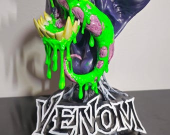 Buste de venin - impression 3D peinte à la main, objet de collection Marvel