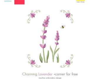 Lavender Floral Machine Embroidery Design – Provence Style (Digital Download)