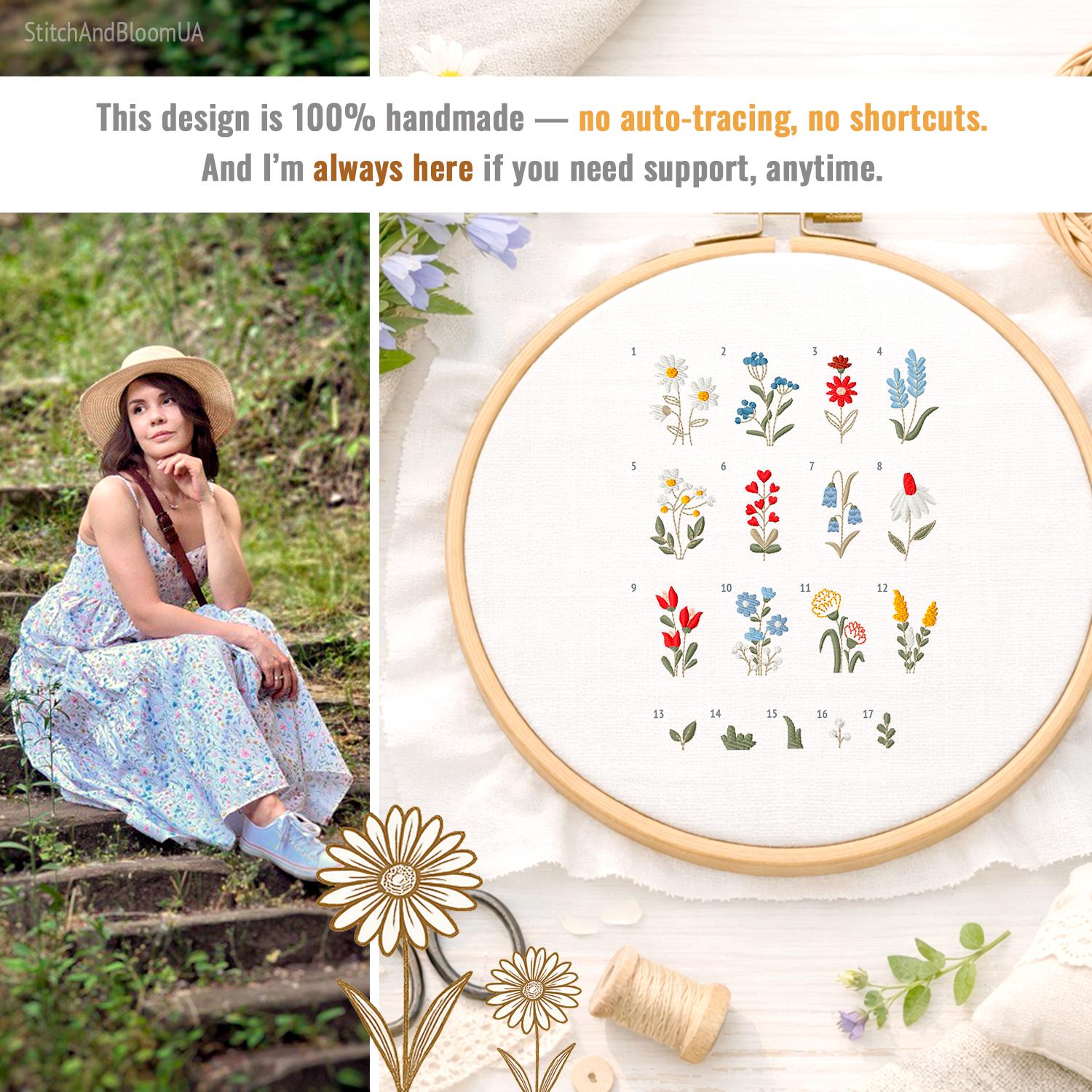 Floral Embroidery Bundle, Mini Flower Machine Embroidery Designs ...