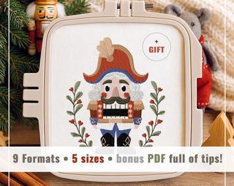 Nutcracker Machine Embroidery Design – Christmas Soldier Embroidery Pattern, Holiday Stitch File