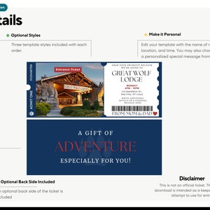 Great Wolf Lodge Experience Ticket L Editable Great Wolf Lodge Ticket L ...