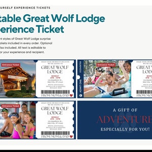 Great Wolf Lodge Experience Ticket L Editable Great Wolf Lodge Ticket L ...