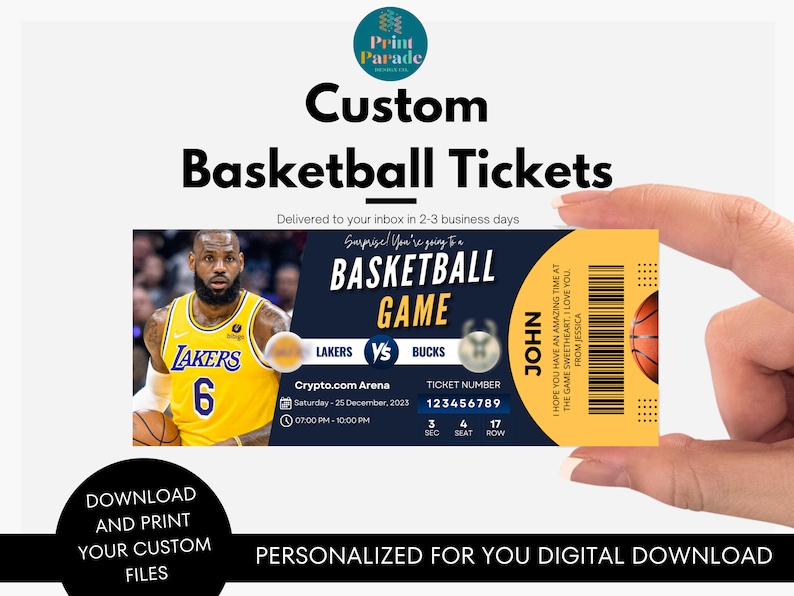 Personalized Basketball Game Ticket L Custom Tickets L Sports Tickets ...