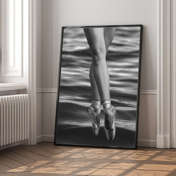 Ballerina Leg Photo Collage, Ballerina Wall Art Print, Ballerina Ocean Photo Collage, Ballerina Leg Photo, Ballerina Leg Collage Art Poster