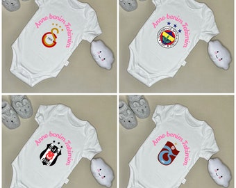 Besiktas, Trabzonspor, Fenerbahce and Galatasaray Personalized Baby Bodysuit
