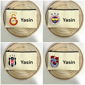 Galatasaray, Fenerbahce, Besiktas und Trabzonspor Kosmetik Tasche Personalisiert, Kosmetik Tasche Personalisieren, Kosmetiktasche mit Namen