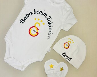 Galatasaray Set Babybody, Babyhandschuhe, Babymütze