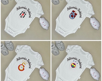 Besiktas, Trabzonspor, Fenerbahce and Galatasaray Personalized Baby Bodysuit