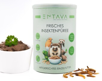 ENTAVA Fresh insect puree 400g can - 100% mealworms, hedgehog food, bird food